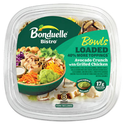 Bonduelle Bistro Avocado Crunch with Grilled Chicken Loaded Bowls, 8.25 oz