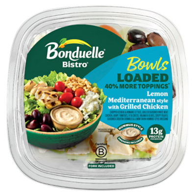 Bonduelle Bistro Lemon Mediterranean Style with Grilled Chicken Loaded Bowls, 7.75 oz