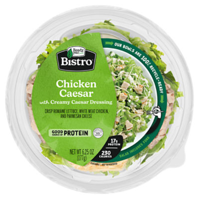 Ready Pac Foods Bistro Chicken Caesar with Creamy Caesar Dressing Salad, 6.25 oz, 6.25 Ounce