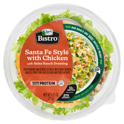 Ready Pac Foods Bistro Santa Fe Style Salad with Chicken with Salsa Ranch Dressing, 6.25 oz, 6.25 Ounce