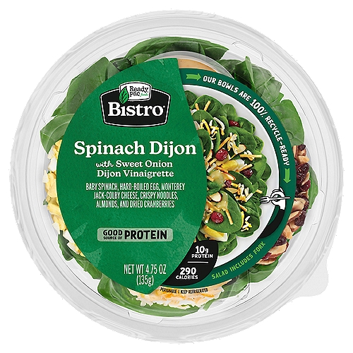 Ready Pac Foods Bistro Spinach Dijon with Sweet Onion Dijon Vinaigrette Salad, 4.75 oz