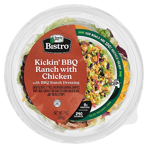 Ready Pac Foods Bistro Chopped Kickin' BBQ Style Salad with BBQ Ranch Dressing, 7 oz