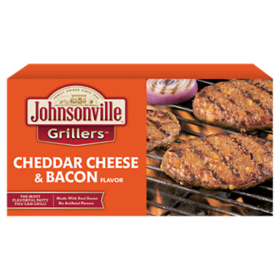 Johnsonville Grillers Cheddar Cheese & Bacon Patties, 6 Count, 1.5 lb, 24 Ounce