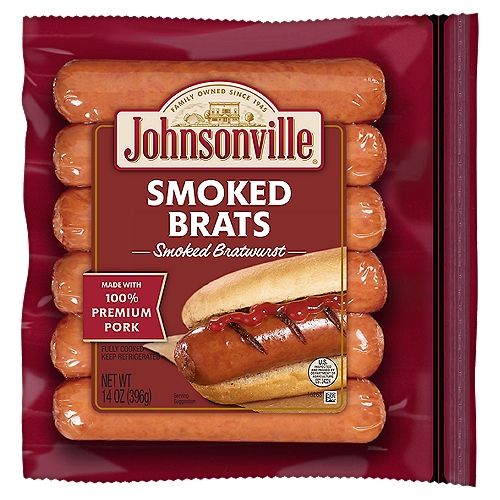 Johnsonville Smoked Bratwurst, 5 count, 14 oz
