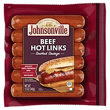 Johnsonville Beef Hot Links Smoked, Sausage, 12 Ounce