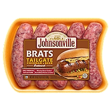 Johnsonville Tailgate Cheddar & Beer Brats, 5 Count, 19 oz