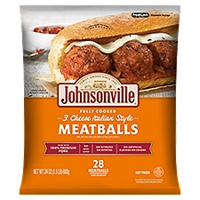 Johnsonville Three Cheese Italian Style Meatballs, 28 Count, 1.5 lb, 24 Ounce
