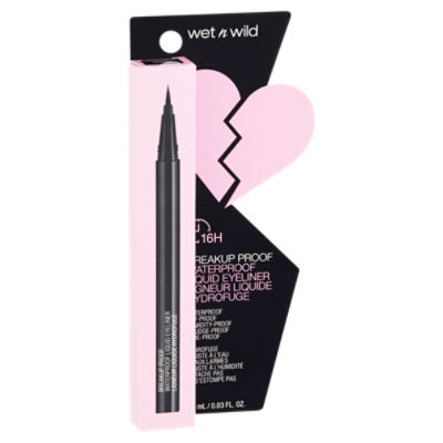 Wet n Wild Breakup Proof Ultra Black 1111509 Waterproof Liquid Eyeliner, 0.03 fl oz