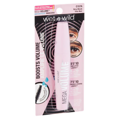Wet n Wild Mega Volume C157A Very Black Waterproof Mascara, 0.21 fl oz