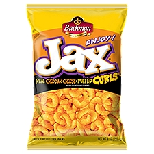 Bachman Jax Cheddar Cheese, Puffed Curls, 9 Ounce
