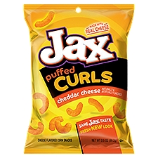 Jax Puffed Curls Cheddar Cheese Flavored Corn Snacks, 3.5 oz, 3.5 Ounce