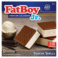 FatBoy Premium Vanilla Jr. Ice Cream Sandwiches, 2.75 fl oz, 9 count