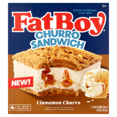 FatBoy Cinnamon Churro Ice Cream Sandwich, 4.0 fl oz, 4 count