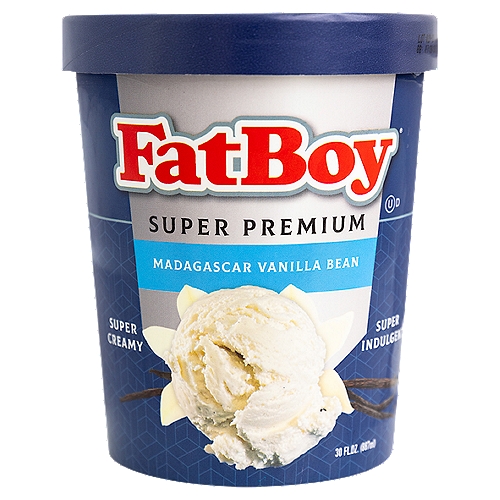 FatBoy Super Premium Madagascar Vanilla Bean Ice Cream, 30 fl oz