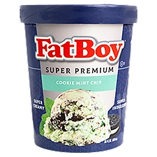 FatBoy Super Premium Cookie Mint Chip Ice Cream, 30 fl oz