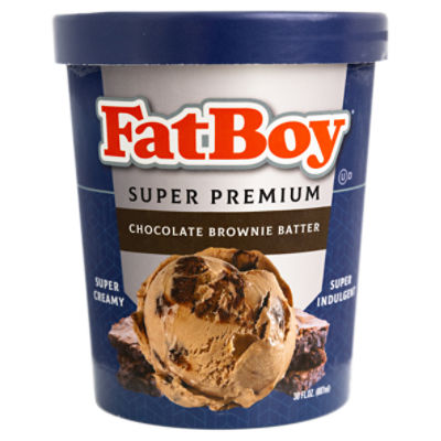 FatBoy Super Premium Chocolate Brownie Batter Ice Cream, 30 fl oz