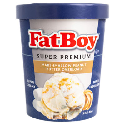 FatBoy Super Premium Marshmallow Peanut Butter Overload Ice Cream, 30 fl oz