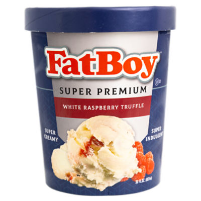 FatBoy Super Premium White Raspberry Truffle Ice Cream, 30 fl oz