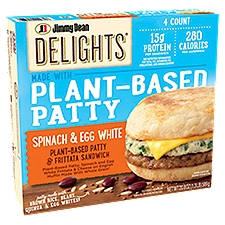 Jimmy Dean Delights Plant-Based Patty Breakfast Sandwiches with Spinach and Egg White Frittata and C