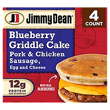 Jimmy Dean® Blueberry Griddle Cake Sausage, Egg and Cheese Sandwiches, 4 ct, 18.8 oz Box