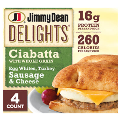 Jimmy Dean Delights Ciabatta With Whole Grain Egg Whites, Turkey