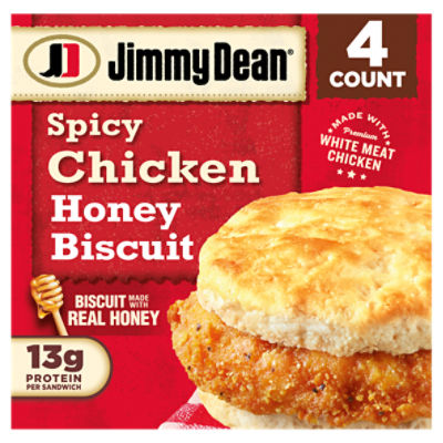 Jimmy Dean Spicy Chicken Honey Biscuit, 4 ct, 16 oz Box