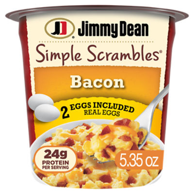 Jimmy Dean Simple Scrambles Real Eggs, Cheddar Cheese & Bacon, 5.35 oz