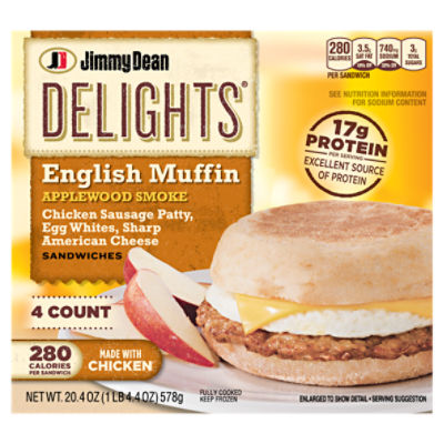 Jimmy Dean Delights English Muffin Applewood Smoke, Sandwiches