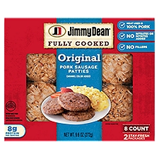 Jimmy Dean Fully Cooked Original Pork Sausage, Patties, 9.6 Ounce