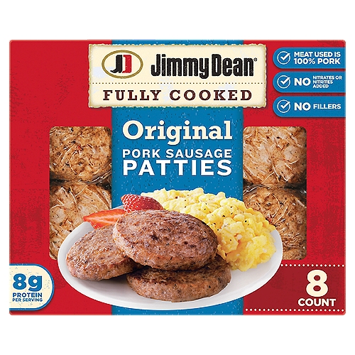 Jimmy Dean® Fully Cooked Original Pork Breakfast Sausage Patties, 8 Count