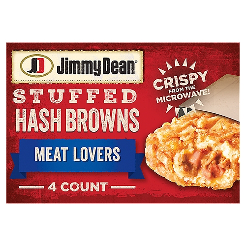 Jimmy Dean Stuffed Hash Browns Meat Lovers Frozen Breakfast, 4 Count