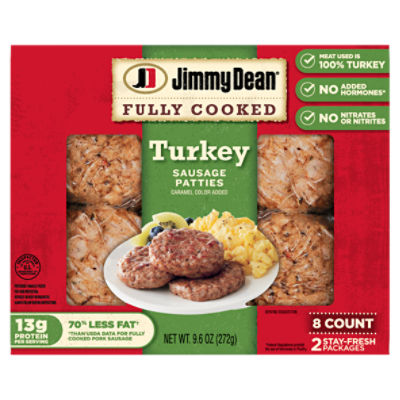 Jimmy Dean Fully Cooked Turkey Breakfast Sausage Patties, 8 Count