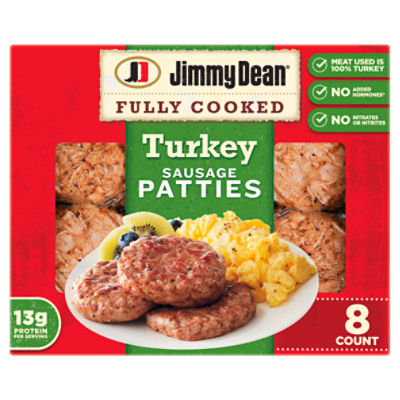 Jimmy Dean Fully Cooked Turkey Breakfast Sausage Patties, 8 Count