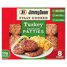 Jimmy Dean Fully Cooked Turkey Breakfast Sausage Patties, 8 Count, 9.6 Ounce