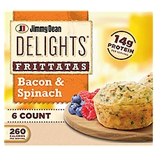 Jimmy Dean Delights Frittatas with Bacon & Spinach, Frozen Breakfast, 6 Count, 12 Ounce