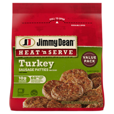 Jimmy Dean® Heat 'N Serve Breakfast Turkey Sausage Patties, 26 Count ...