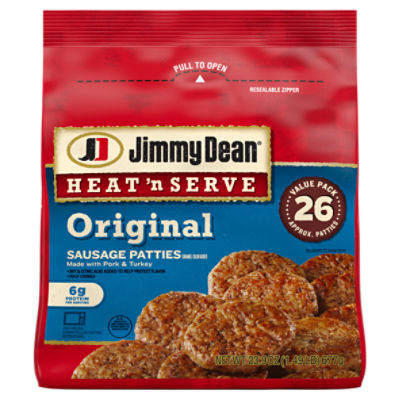 Jimmy Dean® Heat 'N Serve Original Pork Breakfast Sausage Patties, 26 Count