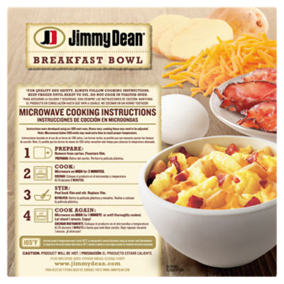 Jimmy Dean Breakfast Bowl, Bacon, Frozen, 7 oz Bowl