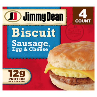 Jimmy Dean Biscuit Breakfast Sandwiches with Sausage, Egg, and Cheese