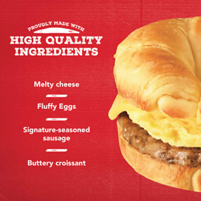 Jimmy Dean Croissant Breakfast Sandwiches with Sausage, Egg, and Cheese, Frozen, 4 Count