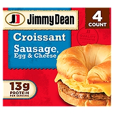 Jimmy Dean Croissant Breakfast Sandwiches with Sausage, Egg, and Cheese, Frozen, 4 Count