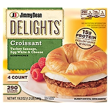 Jimmy Dean Delights Croissant Sandwiches, 4 count, 19.2 oz, 19.2 Ounce