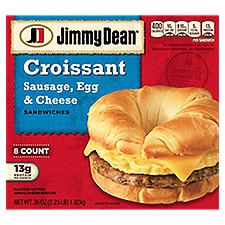 Jimmy Dean Sausage, Egg & Cheese, Croissant Sandwiches, 36 Ounce