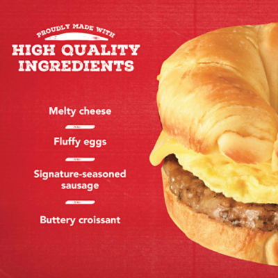 Jimmy Dean Croissant Breakfast Sandwiches with Sausage, Egg, Cheese, Frozen, 8 Count