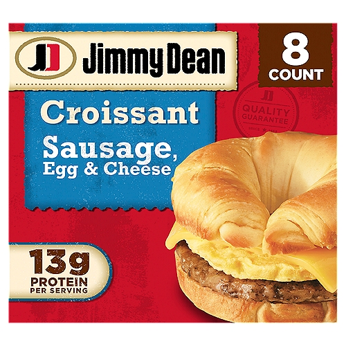 Jimmy Dean Croissant Breakfast Sandwiches with Sausage, Egg, and Cheese, Frozen, 8 Count