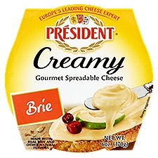 Président Gourmet Spreadable Cheese, Creamy Brie, 5 Ounce