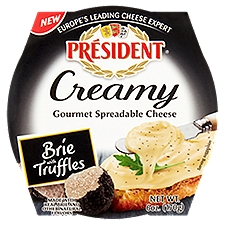 Président Creamy Brie with Truffles Gourmet Spreadable Cheese, 6 oz, 1 Each