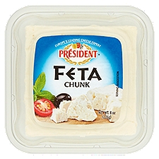 Président Chunk Feta Cheese, 8 oz, 8 Ounce