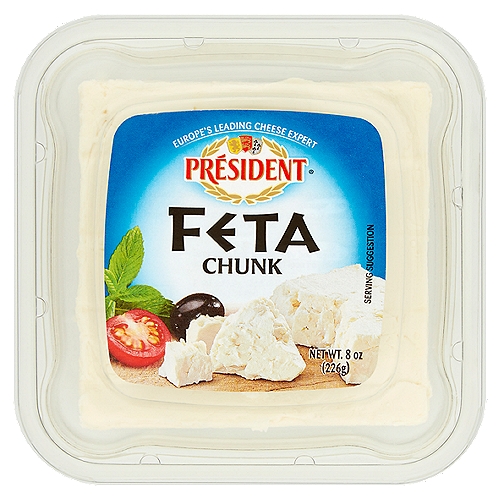 Président Chunk Feta Cheese, 8 oz