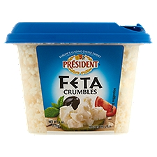 President Crumbled Feta Cheese - Plain, 6 Ounce